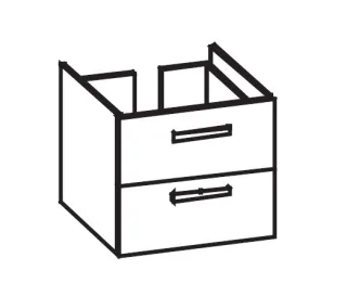 Artiqua 414 Waschtischunterschrank für Avento 415861 Riviera Eiche quer NB, 414-WU2L-V145-7180-438 414-WU2L-V145-7180-438