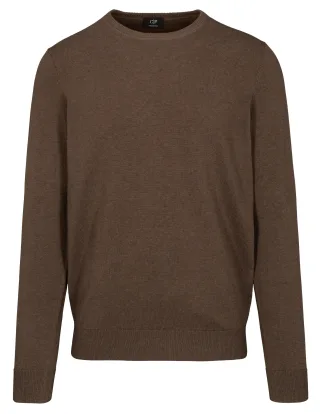 COMMANDER Finest Clothing - Rdh.-Pullover, 1/1 Arm uni cappuccino mel. - Gr. - 3XL
