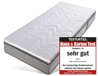Beco Topper "Micro Medium Komfort, Komfortschaum, besonders langlebig, RG 35" Topper in 90x200 cm und weiteren Größen, punktelastischer Topper