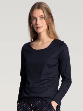 CALIDA - WOMEN Shirt long-sleeve dark lapis blue - Gr. - M