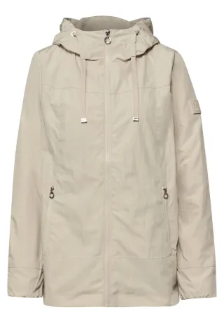 Street One - Leichte Übergangsjacke mit Kapuze beige - Gr. - 44