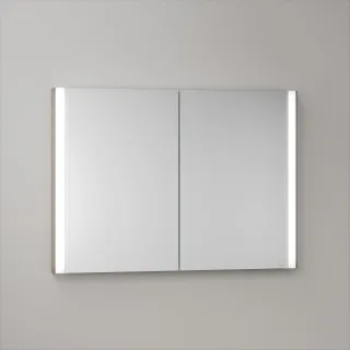 KEUCO Royal Atlas LED Spiegelschrank 100 x 71 x 11,5 cm mit 2 Türen, Spiegelheizung, Unterputz 211201450093