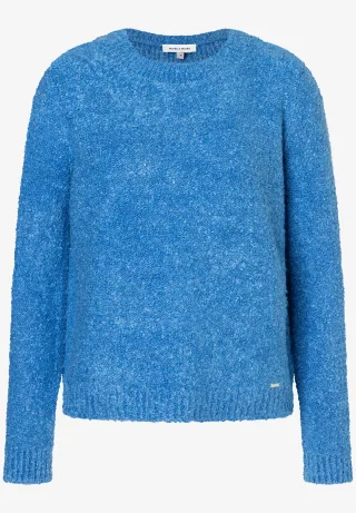 MORE & MORE - Bouclé Pullover blau - Gr. - 46