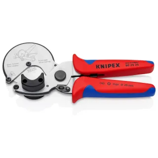 KNIPEX Rohrschneider für Verbund- und Kunststoffrohre mit Mehrkomponenten-Hüllen verchromt 210 mm - 902525E01