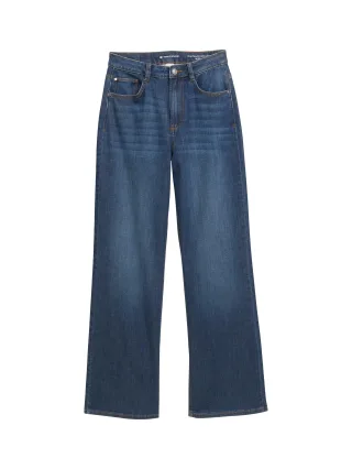 Tom Tailor - TTMADINA WIDE Jeans used dark stone blue denim - Gr. - 28/32