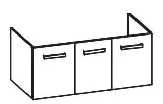 Artiqua 414 Waschtischunterschrank für Memento 5133C1, 5133C2, 5133C3, 5133C4, 5133C5, 5133C6 Weiß H 414-WU3T-V33-7160-125