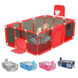 3 in 1 Baby Playpen Interactive Safety Indoor Gate Play Yards Tent Basketball Court Kids Furniture for Children Large Dr