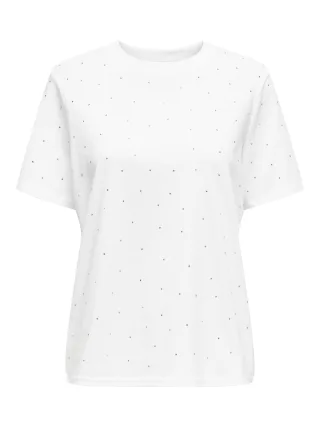 ONLY - ONLMONJA S/S STUDS TEE JRS white - Gr. - S