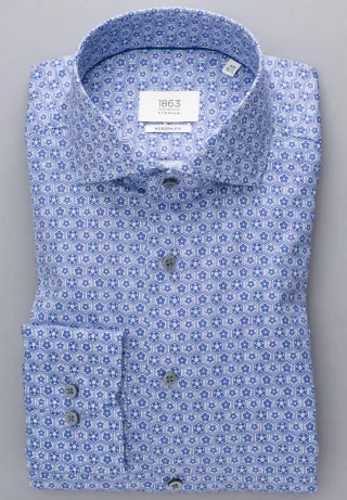 ETERNA - Hemd Twill Langarm blau - Gr. - 42/Langarm - 65cm