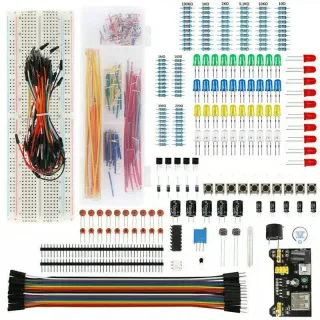 830-hole Breadboard Kit Electronic Components Starter Pack with Jumper Wires LEDs Resistors Compatible with ArduinoUNO R