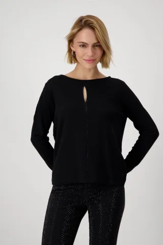 monari - Shirt mit Cut-out schwarz - Gr. - 36