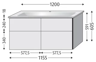 Sanipa Waschtischunterbau mit Auszügen 3way BS33779