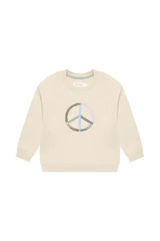 Leevje Oversized Sweatshirt - Peace in Cappuccino 98/104