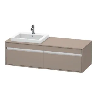Duravit Ketho Konsolenwaschtischunterbau wandhängend Basalt Matt 1400x550x426 mm - KT6797L4343 KT6797L4343