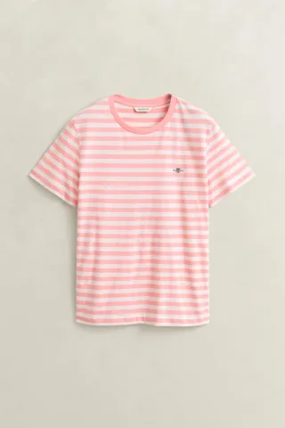 GANT - Shield T-Shirt mit Streifen lilly pink - Gr. - M