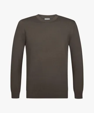 Profuomo - PULLOVER CREW NECK BROWN braun - Gr. - M