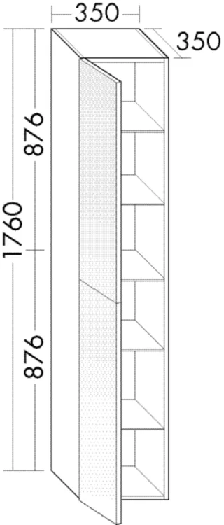 Burgbad Hochschrank Coco MATT 1760x350x350 Weiß Matt, HSIW035RF2836 HSIW035RF2836