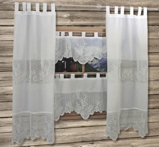HOSSNER - ART OF HOME DECO Gardine "HIRSCH" Schlaufen 2 Stk. tlg.