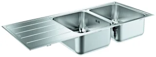GROHE Edelstahlspüle K500 31588_1 2 Becken/Abtropffläche 1160x500 mm, 31588SD1 31588SD1