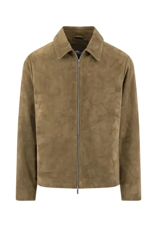 FYNCH-HATTON - Velours Zip Jacket dark khaki - Gr. - XXL