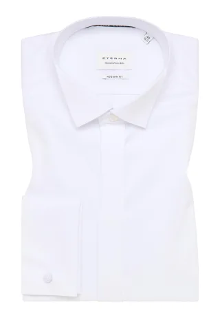 ETERNA - Cover Shirt Twill Langarm weiß - Gr. - 45/Langarm - 65cm