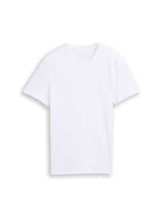 Denim Tom Tailor - Slim Fit T-Shirt aus Baumwolle white - Gr. - XL
