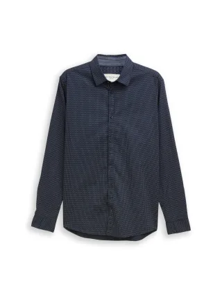 Tom Tailor - Fitted Hemd mit Muster navy mini spike design - Gr. - XXXL