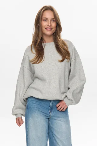 Nümph - NUBISSA OVERSIZE SWEAT light grey mel - Gr. - S