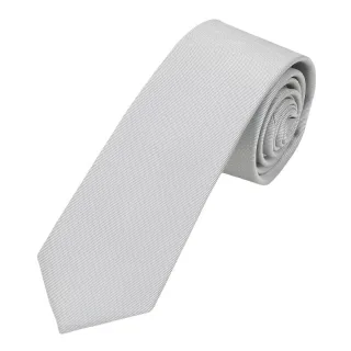 seidenfalter - Krawatte Uni 6cm silber - Gr. - OS