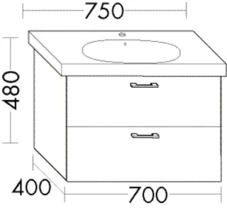 Burgbad Waschtischunterschrank Sys30 PG4 Sana 480x700x400 Schilf Ultramatt, WVZI070F5768 WVZI070F5768