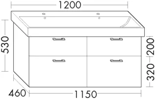 Burgbad Waschtischunterschrank zu Keramik Sys30 PG3 Diago 530x1150x460 Sand Matt, WUUE115F3352 WUUE115F3352