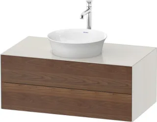 Duravit White Tulip Konsolenwaschtischunterbau wandhängend Amerikanischer Nussbaum & Nordic Weiß Mat WT4986077390010