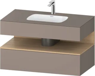 Duravit Qatego Einbauwaschtisch mit Konsolenwaschtischunterbau Basalt Matt 1000x550x600 mm - QA47860 QA4786030430010