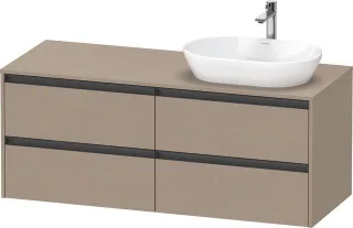 Duravit Ketho.2 Konsolenwaschtischunterbau wandhängend Leinen Matt 1400x550x568 mm - K24898R75750000 K24898R75750000