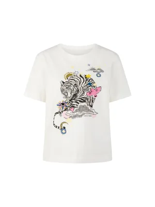 Marc Cain Sports - T-Shirt mit Applikationen off-white - Gr. - 34