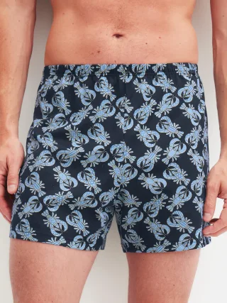 CALIDA - MEN Boxer Shorts dark lapis print - Gr. - L