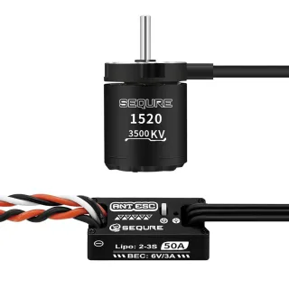 SEQURE ANT ESC & 1520 Motor 2-3S High-Performance Outer Rotor Brushless Power Kit for 1/24 1/18 1/16 RC Cars Climbing Tr