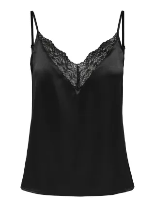 ONLY - ONLVICTORIA SL LACE MIX SINGLET NOOS WVN black - Gr. - S