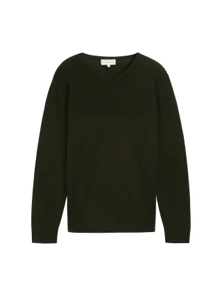 Tom Tailor - Basic Strickpullover mit Rundhalsausschnitt dark rosin green - Gr. - XXL