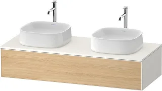 Duravit Zencha Konsolenwaschtischunterbau wandhängend Natur Eiche & Weiß Matt & Supermatt 1300x550x2 ZE4813B30840000