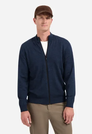 No Excess - Cardigan 2 Coloured Melange navy - Gr. - XXXL
