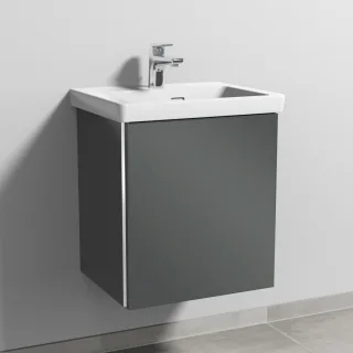 Sanipa 3way Waschtischunterbau zu Villeroy & Boch Subway 3.0 Waschtisch mit 1 Tür, Anthrazit-Glanz BS84579
