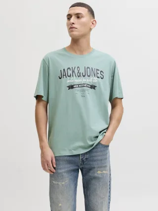 JACK&JONES - JJELOGO TEE SS O-NECK 2 COL SS26 SN Mineral Blue - Gr. - XL