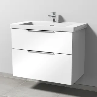 Sanipa 3way Waschtischunterbau zu Villeroy & Boch Subway 3.0 Waschtisch mit 2 Auszügen, Weiß-Glanz UF84878
