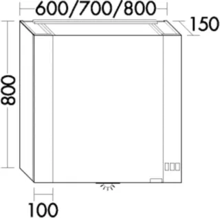 Burgbad Spiegelschrank RL40 Light RL40 VC 800x600x150 Anthrazitgrau Matt, SPQX060LF4952 SPQX060LF4952