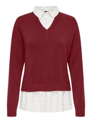 ONLY 2-in-1-Pullover "ONLDAGMAR LS COLLAR MIX KNT"