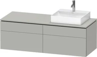 Duravit L-Cube Konsolenwaschtischunterbau wandhängend Betongrau Matt 1420x550x482 mm - LC4870R070700 LC4870R07070000