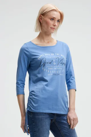 SOCCX 3/4-Arm-Shirt mit Bindeband am Saum
