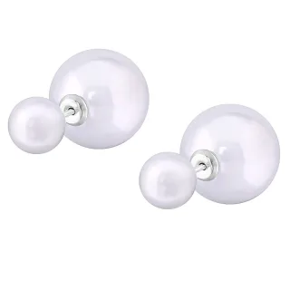Doppel Kugel Ohrringe aus 925 Silber