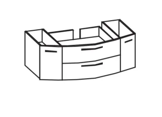 Artiqua 215 Waschtischunterschrank für Keramikwaschtisch, Stahlgrau Metallic, 215-WU2L-2-14-7141-88 215-WU2L-2-14-7141-88